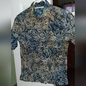 Rugged Bear Boys Button-Down Batik Print Shirt * Size 12